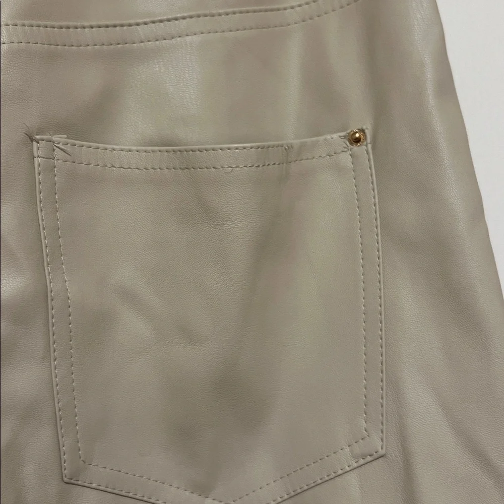 NWOT - Zara Cream Faux Leather Pants